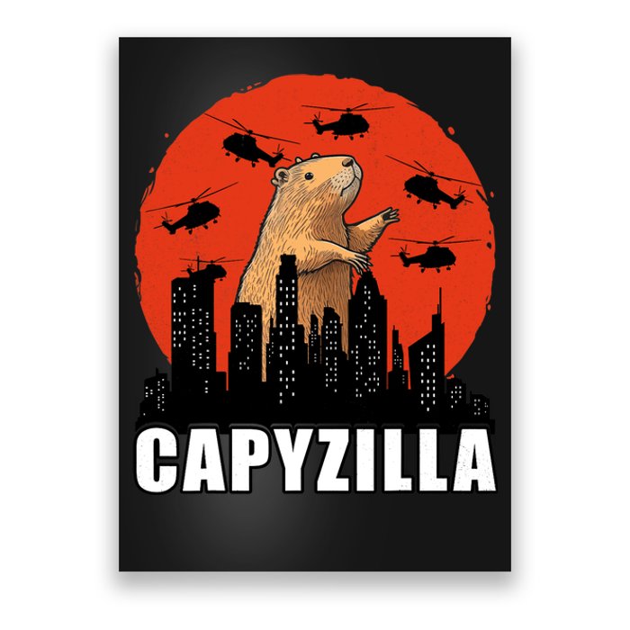 Capybara Funny Capybara Rodent Capyzilla Funny Poster