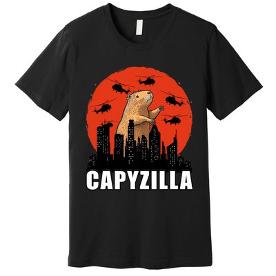 Capybara Funny Capybara Rodent Capyzilla Funny Premium T-Shirt