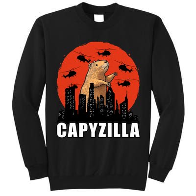 Capybara Funny Capybara Rodent Capyzilla Funny Tall Sweatshirt
