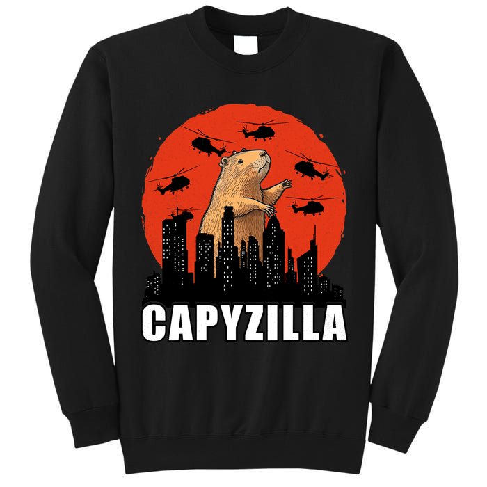 Capybara Funny Capybara Rodent Capyzilla Funny Tall Sweatshirt