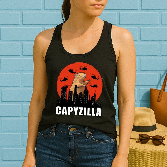 Capybara Funny Capybara Rodent Capyzilla Funny Womens Tank Top