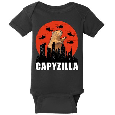 Capybara Funny Capybara Rodent Capyzilla Funny Baby Bodysuit