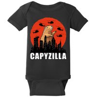 Capybara Funny Capybara Rodent Capyzilla Funny Baby Bodysuit