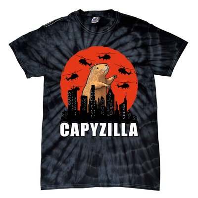 Capybara Funny Capybara Rodent Capyzilla Funny Tie-Dye T-Shirt