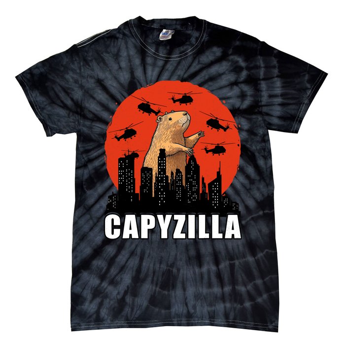 Capybara Funny Capybara Rodent Capyzilla Funny Tie-Dye T-Shirt