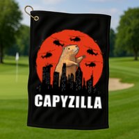 Capybara Funny Capybara Rodent Capyzilla Funny Golf Towel