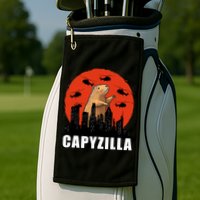 Capybara Funny Capybara Rodent Capyzilla Funny Golf Towel