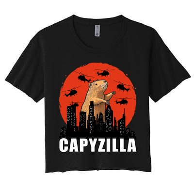 Capybara Funny Capybara Rodent Capyzilla Funny Crop Top