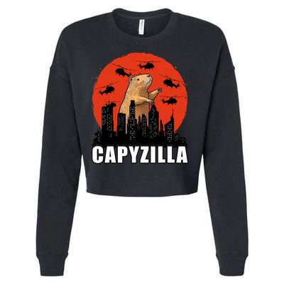 Capybara Funny Capybara Rodent Capyzilla Funny Cropped Pullover Crew