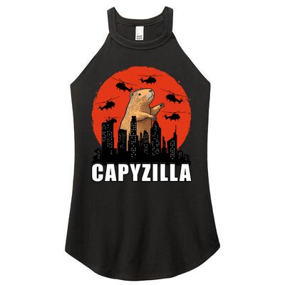 Capybara Funny Capybara Rodent Capyzilla Funny Women's Perfect Tri Rocker Tank