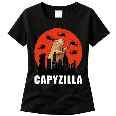 Capybara Funny Capybara Rodent Capyzilla Funny Womens T-Shirt