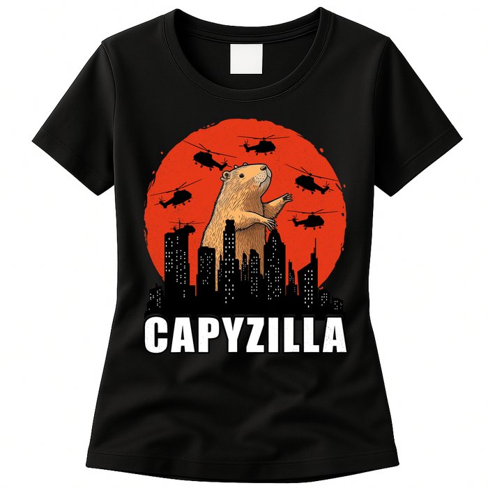 Capybara Funny Capybara Rodent Capyzilla Funny Womens T-Shirt