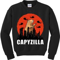Capybara Funny Capybara Rodent Capyzilla Funny Kids Sweatshirt