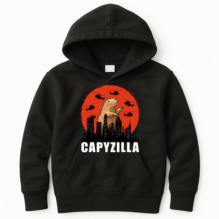 Capybara Funny Capybara Rodent Capyzilla Funny Kids Hoodie