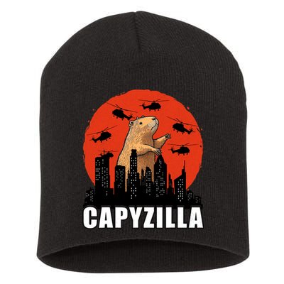 Capybara Funny Capybara Rodent Capyzilla Funny Short Acrylic Beanie