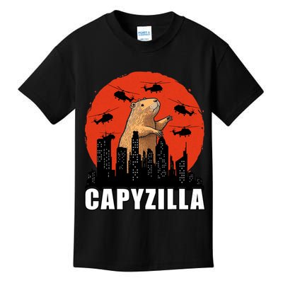 Capybara Funny Capybara Rodent Capyzilla Funny Kids T-Shirt