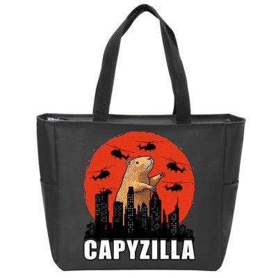 Capybara Funny Capybara Rodent Capyzilla Funny Zip Tote Bag
