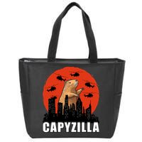 Capybara Funny Capybara Rodent Capyzilla Funny Zip Tote Bag