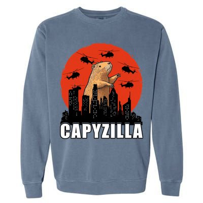Capybara Funny Capybara Rodent Capyzilla Funny Garment-Dyed Sweatshirt