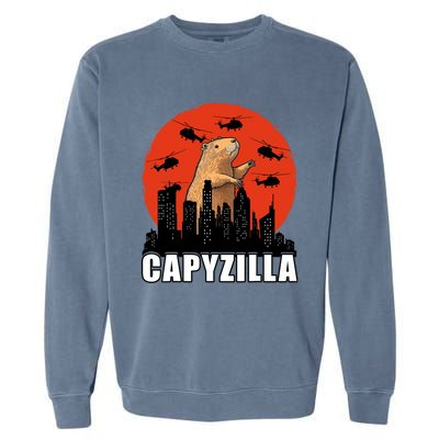 Capybara Funny Capybara Rodent Capyzilla Funny Garment-Dyed Sweatshirt