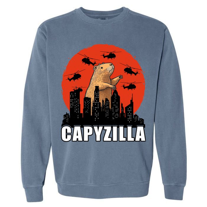 Capybara Funny Capybara Rodent Capyzilla Funny Garment-Dyed Sweatshirt