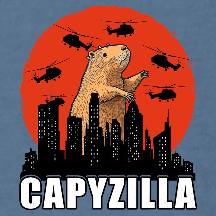 Capybara Funny Capybara Rodent Capyzilla Funny Garment-Dyed Sweatshirt