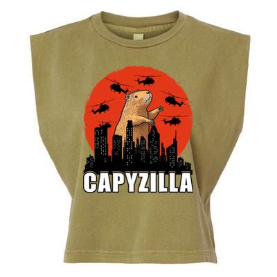 Capybara Funny Capybara Rodent Capyzilla Funny Garment-Dyed Women's Muscle Tee