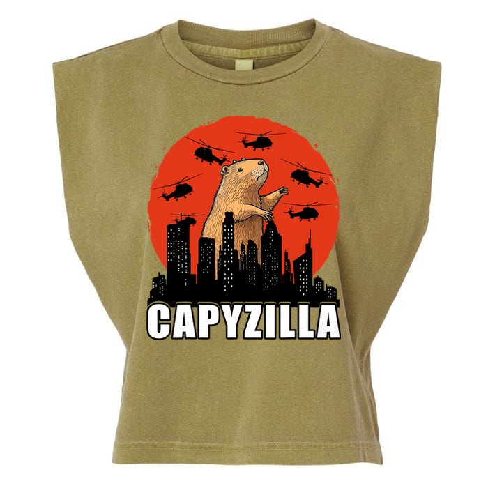 Capybara Funny Capybara Rodent Capyzilla Funny Garment-Dyed Women's Muscle Tee
