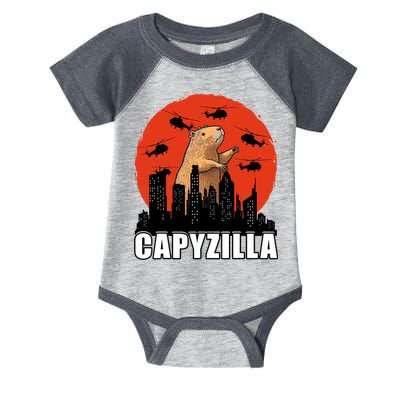 Capybara Funny Capybara Rodent Capyzilla Funny Infant Baby Jersey Bodysuit