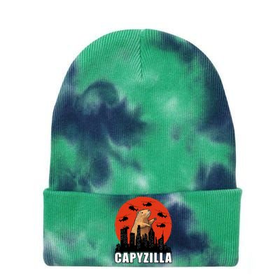 Capybara Funny Capybara Rodent Capyzilla Funny Tie Dye 12in Knit Beanie