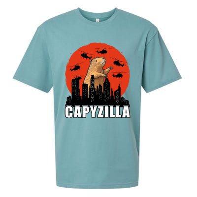 Capybara Funny Capybara Rodent Capyzilla Funny Sueded Cloud Jersey T-Shirt