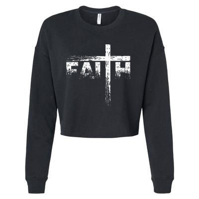 Christian Faith & Cross Christian Faith Cropped Pullover Crew