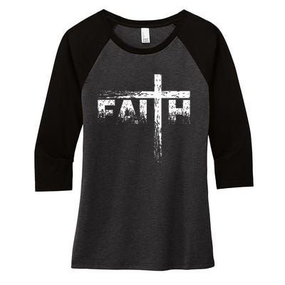 Christian Faith & Cross Christian Faith Women's Tri-Blend 3/4-Sleeve Raglan Shirt