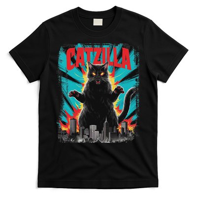 Catzilla Funny Cat Japanese Cityscape T-Shirt