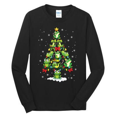 Cute Frog Christmas Tree Gift Decor Xmas Tree Premium Tall Long Sleeve T-Shirt