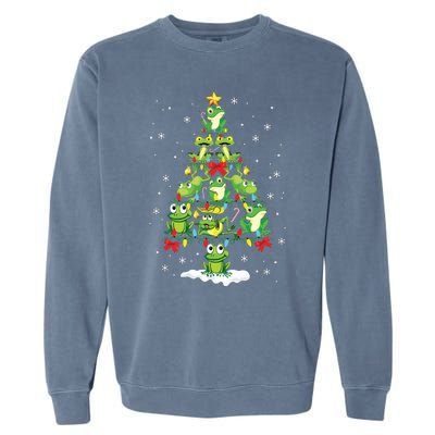 Cute Frog Christmas Tree Gift Decor Xmas Tree Premium Garment-Dyed Sweatshirt