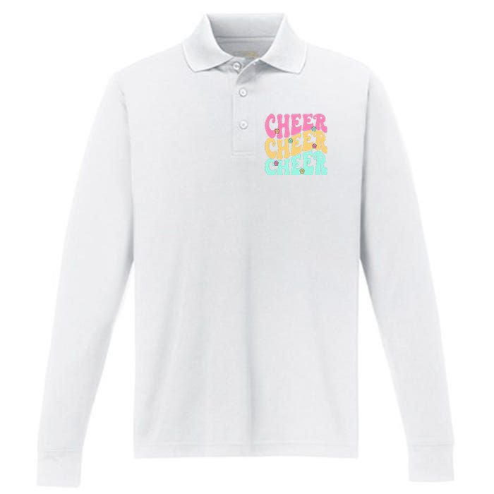 Cheerleading for Cheerleader Squad Teen Cheer Practice Performance Long Sleeve Polo