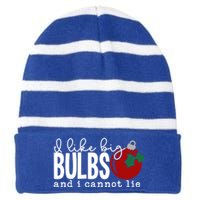 Cute Funny Christmas I Like Big Bulbs And I Cannot Lie Gift Striped Beanie with Solid Band