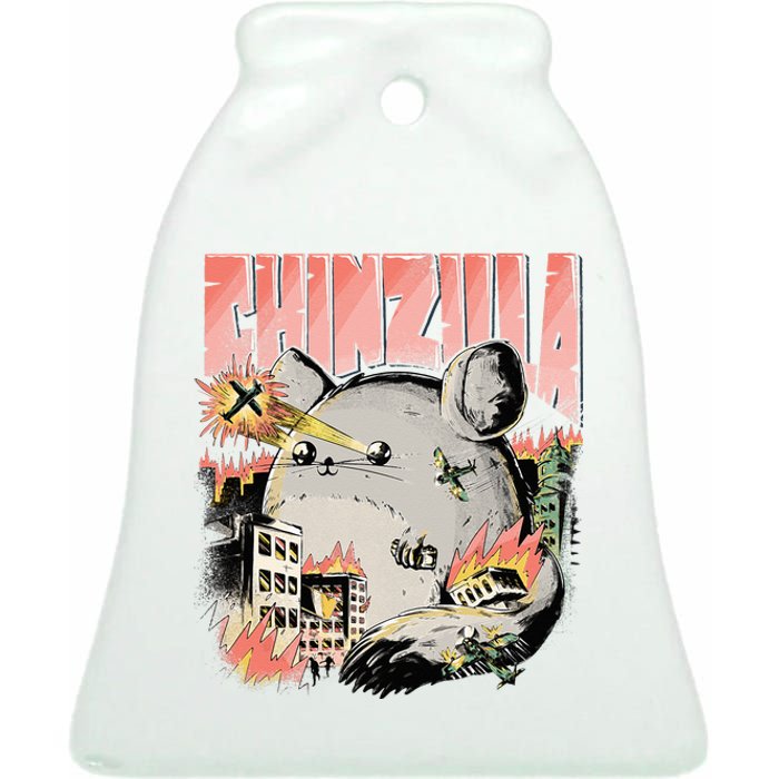 CHINZILLA Funny Chinchilla Saying Gift Chinchillas Owners Ceramic Bell Ornament