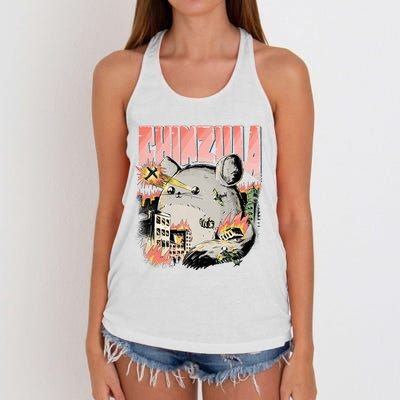 CHINZILLA Funny Chinchilla Saying Gift Chinchillas Owners Women's Knotted Racerback Tank