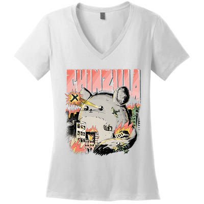 CHINZILLA Funny Chinchilla Saying Gift Chinchillas Owners Women's V-Neck T-Shirt