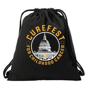 Curefest For Childhood Cancer 2024 Design 3 For Dark Fabric Drawstring Bag