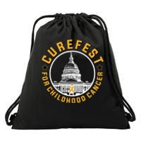 Curefest For Childhood Cancer 2024 Design 3 For Dark Fabric Drawstring Bag