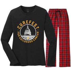 Curefest For Childhood Cancer 2024 Design 3 For Dark Fabric Women's Long Sleeve Flannel Pajama Set 