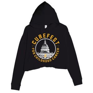 Curefest For Childhood Cancer 2024 Design 3 For Dark Fabric Crop Fleece Hoodie