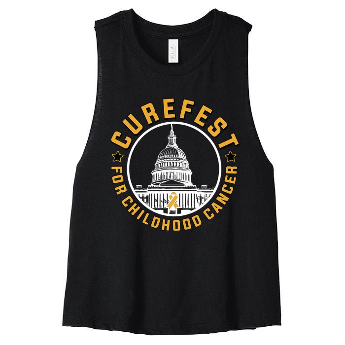 Curefest For Childhood Cancer 2024 Design 3 For Dark Fabric Women's Racerback Cropped Tank