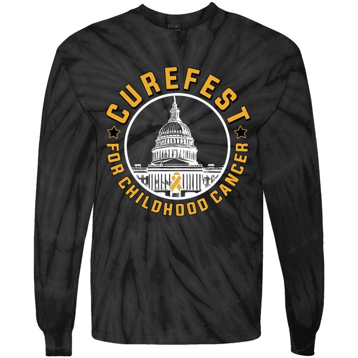 Curefest For Childhood Cancer 2024 Design 3 For Dark Fabric Tie-Dye Long Sleeve Shirt