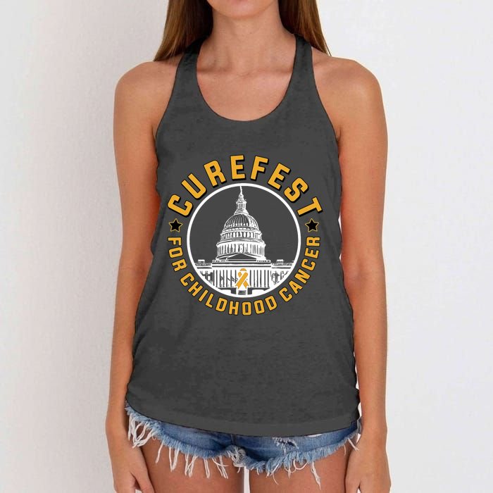 Curefest For Childhood Cancer 2024 Design 3 For Dark Fabric Women's Knotted Racerback Tank