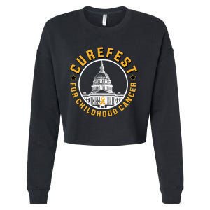 Curefest For Childhood Cancer 2024 Design 3 For Dark Fabric Cropped Pullover Crew