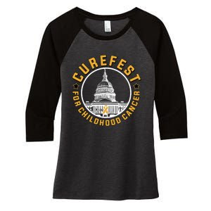 Curefest For Childhood Cancer 2024 Design 3 For Dark Fabric Women's Tri-Blend 3/4-Sleeve Raglan Shirt